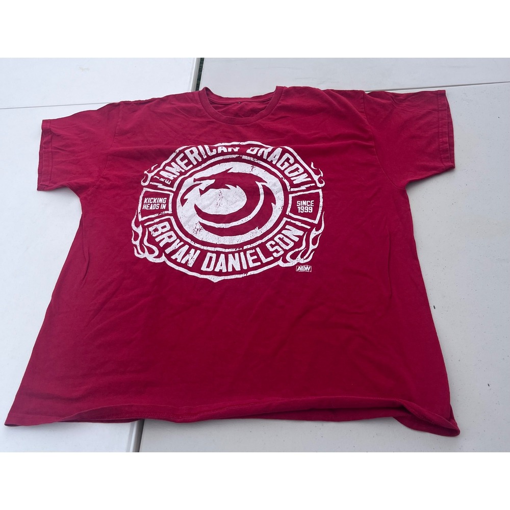 AEW Bryan Danielson American Dragon Wrestling Graphic T-Shirt Red Mens XL